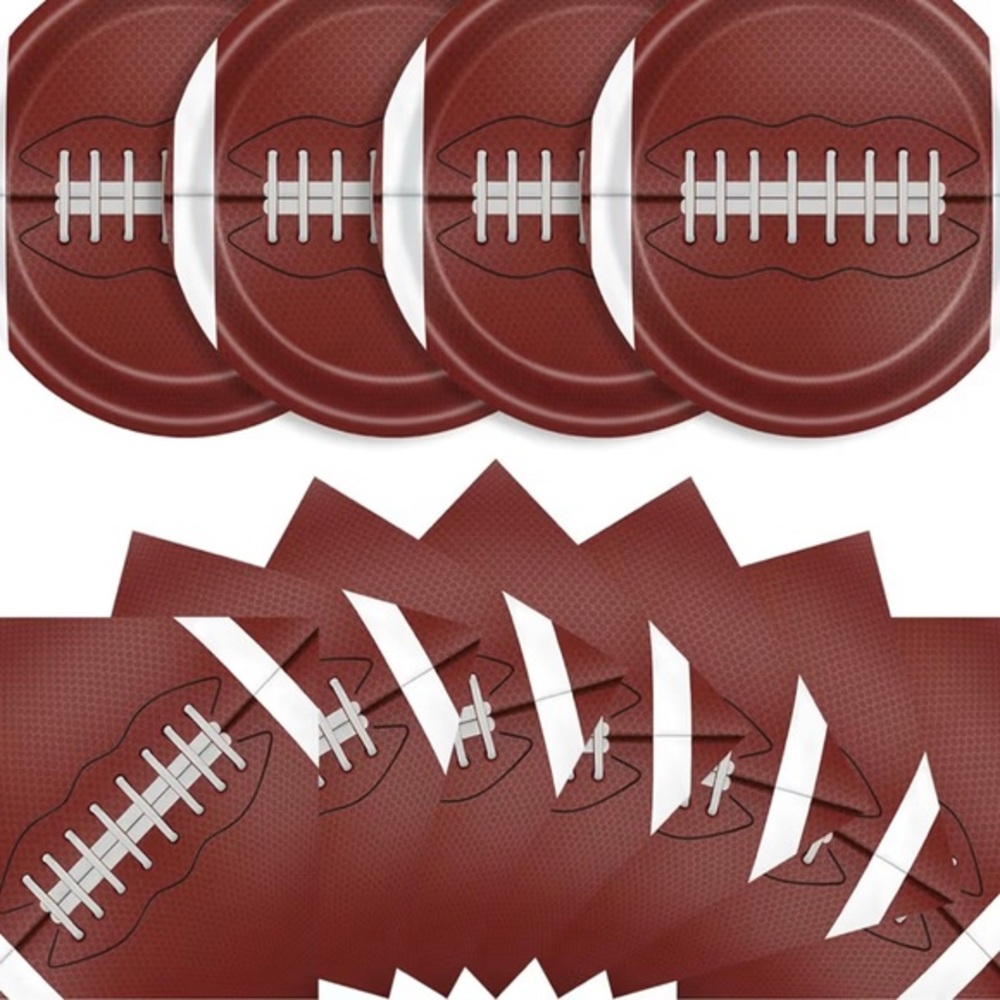 Football Party Plates and Napkins Set